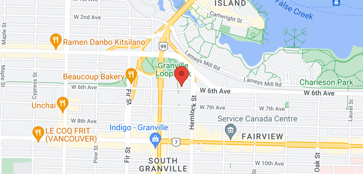 map of 705 1425 W 6TH AVENUE